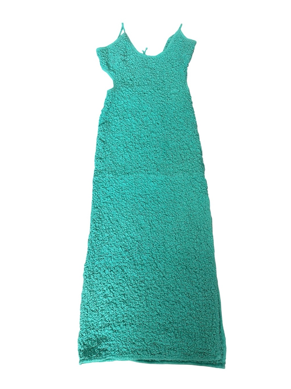 Free People Maxi Dress Popcorn Texture Kelly Green Low Back Strapless M